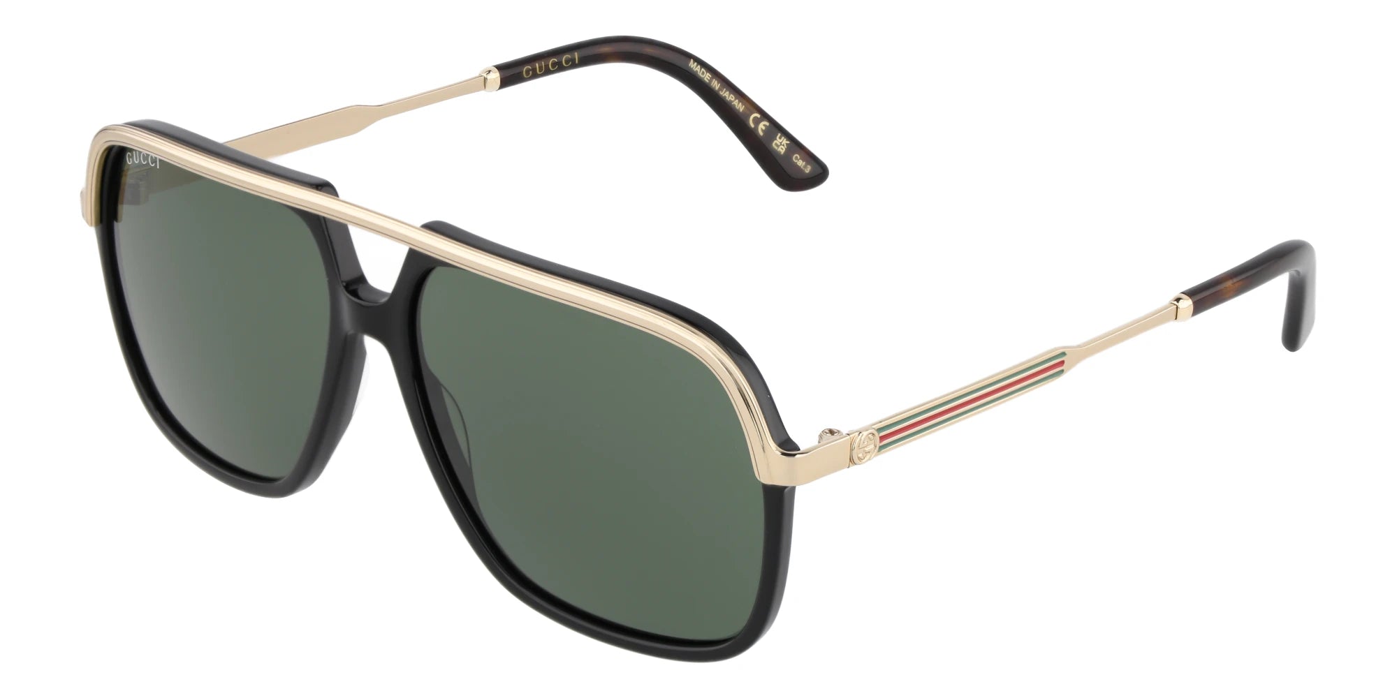 Gucci GG0200-Black With Green Lenses