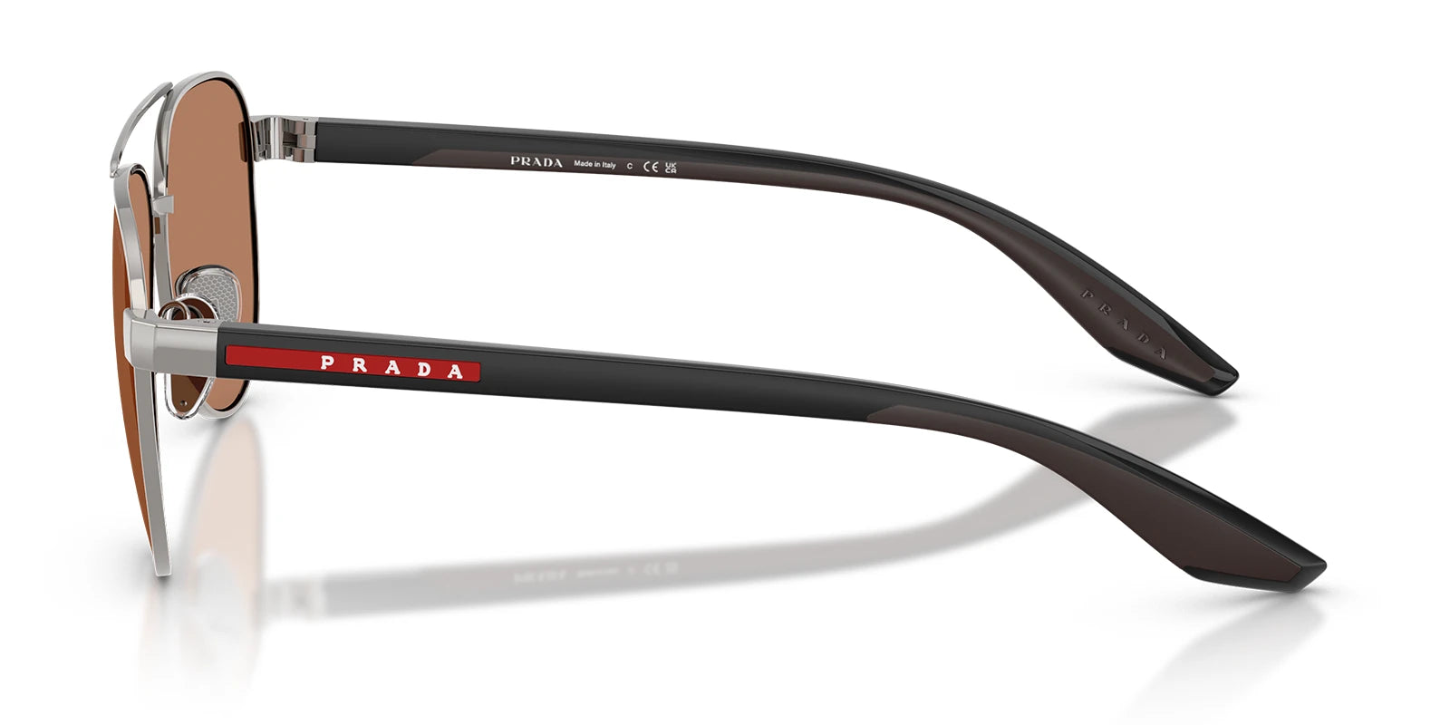 PRADA LINEA ROSSA PSA52S-Gunmetal with Brown Lenses