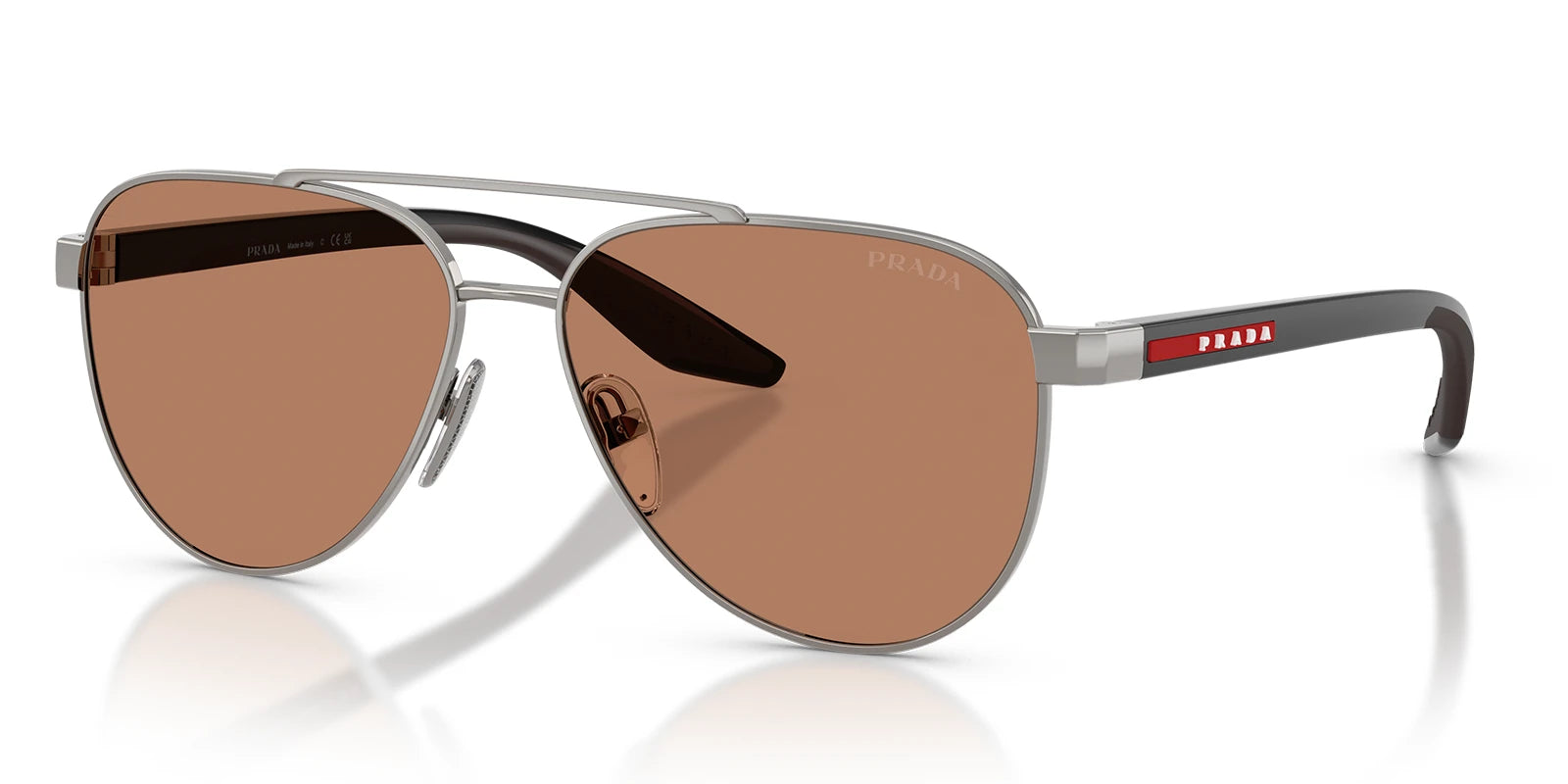 PRADA LINEA ROSSA PSA52S-Gunmetal with Brown Lenses